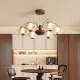 French Mid-Century Style Living Room Lamp, American Retro Vintage Dining Room Study Lamp, Walnut Wood Bedroom Room Chandelier
