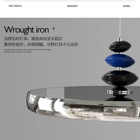 Minimalist 2025 New Model Swing Arm Chandelier Restaurant Light Full Spectrum High Cri Mid-Century Bauhaus Flying Saucer Bar Counter Lighting