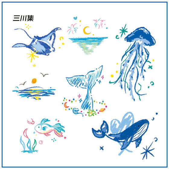 푸른 바다 재미 스타일 작은 신선한 고래 해파리 추상 작은 패턴 컬러 문신 스티커 방수 여성을위한 오래 지속