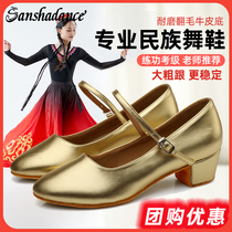 Uighur heels Uyghur dance shoes Xinjiang golden ethnic Tibetan Xinjiang dance shoes modern square dance shoes