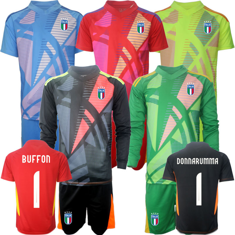 Italian Goalkeeper Jersey No. 1 Buffon, No. 12 Donnarumma, No. 12 Vicario, Goalkeeper Uniform, 24 European Cup