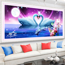 Lovers swan Cross embroidered diamond embroidered 2021 new living room cartoon small pieces simple wedding full diamond painting 5D