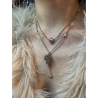 Tangluo Metal Cold Wind Cross Necklace Stacked Women's Sweet and Cool Necklace High-Level Everyday Versatile Clavicle Chain