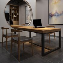 Large solid wood conference table long table simple modern long bar Office table computer Workbench negotiation table and chair combination