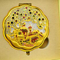 Russian small gift makeup mirror double-sided three-dimensional castle enamel filigree craft exquisite souvenir souvenir