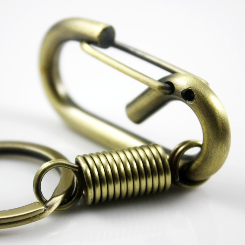 Reinforced iron bone professional key chain men's high-end waist hanging bronze hanging buckle classic retro key chain strong and durable