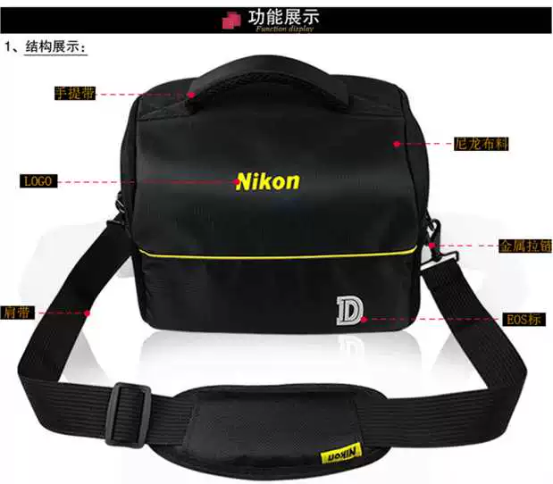 Túi đựng máy ảnh Nikon D7500 D3400 D5500 D5600 D850 D800D90 túi máy ảnh một vai - Phụ kiện máy ảnh DSLR / đơn