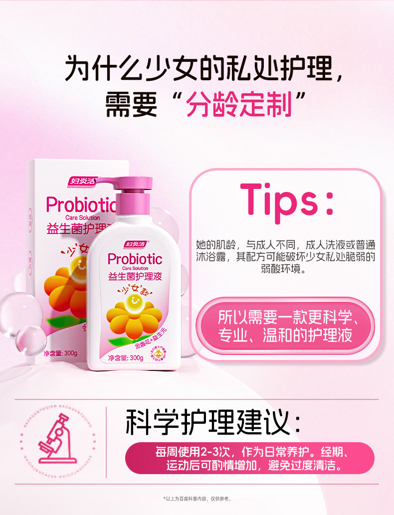 Children's Intimate Cleansing Liquid Teenage Girls' Puberty Care Liquid Little Garden Intimate Wash & Care Liquid 300g
