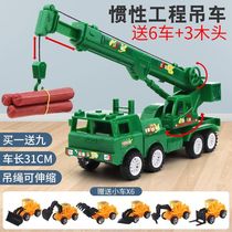 Inertiels engineering toy voiture grand nombre grue creane creuser et agiter crane tipping bucket turnockup model boy