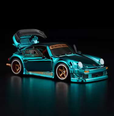 Hot Wheels rlc rwb Porsche Porsche 930 с гальваническим покрытием, дизайн с тремя отверстиями, масштаб 1/64 Изображение 1