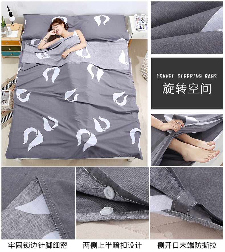 Du lịch bẩn túi ngủ dành cho người lớn tấm xách tay khách sạn trong nhà bẩn quilt cover cotton du lịch ngoài trời duy nhất đôi túi ngủ