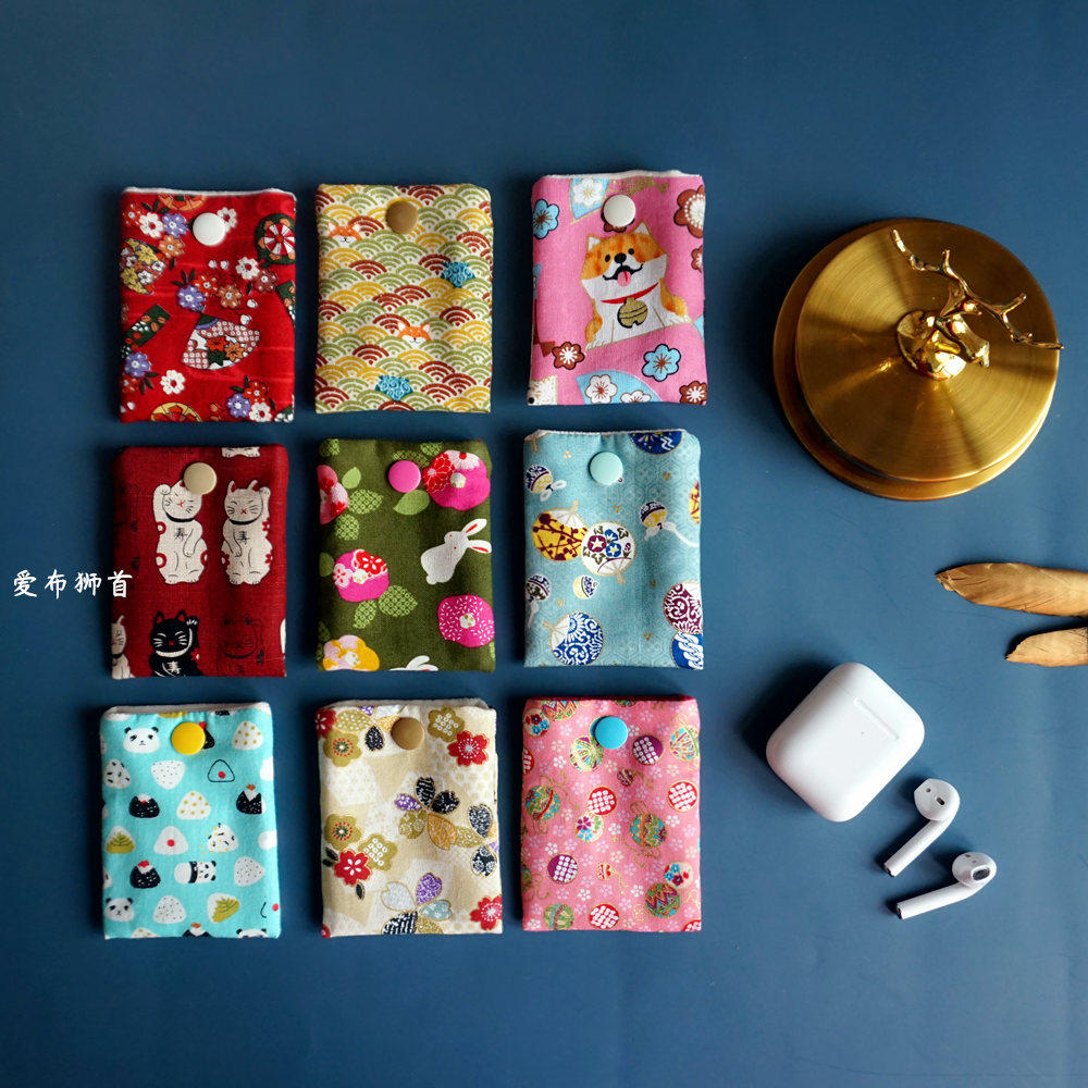 New product day style and wind handmade fabric AirPods1 2 generation wireless Bluetooth headphone protective sheath containing bag