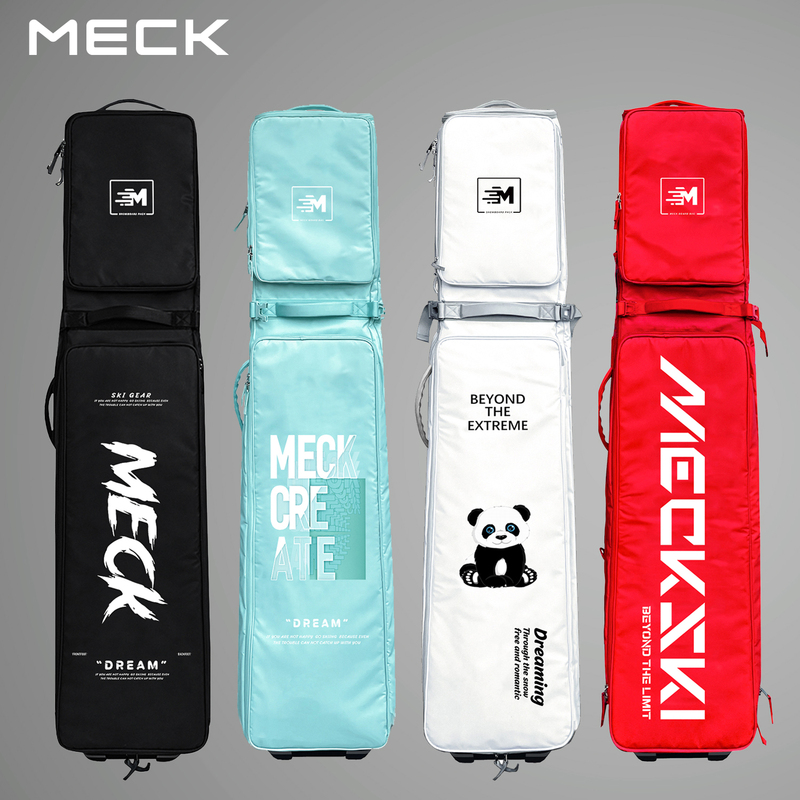 Meck Ski Bag for Snowboard and Ski, with Wheels, Dry and Wet Separation, Travel-Friendly, Check-Inable, Expandable, Large Capacity Ski Equipment Bag