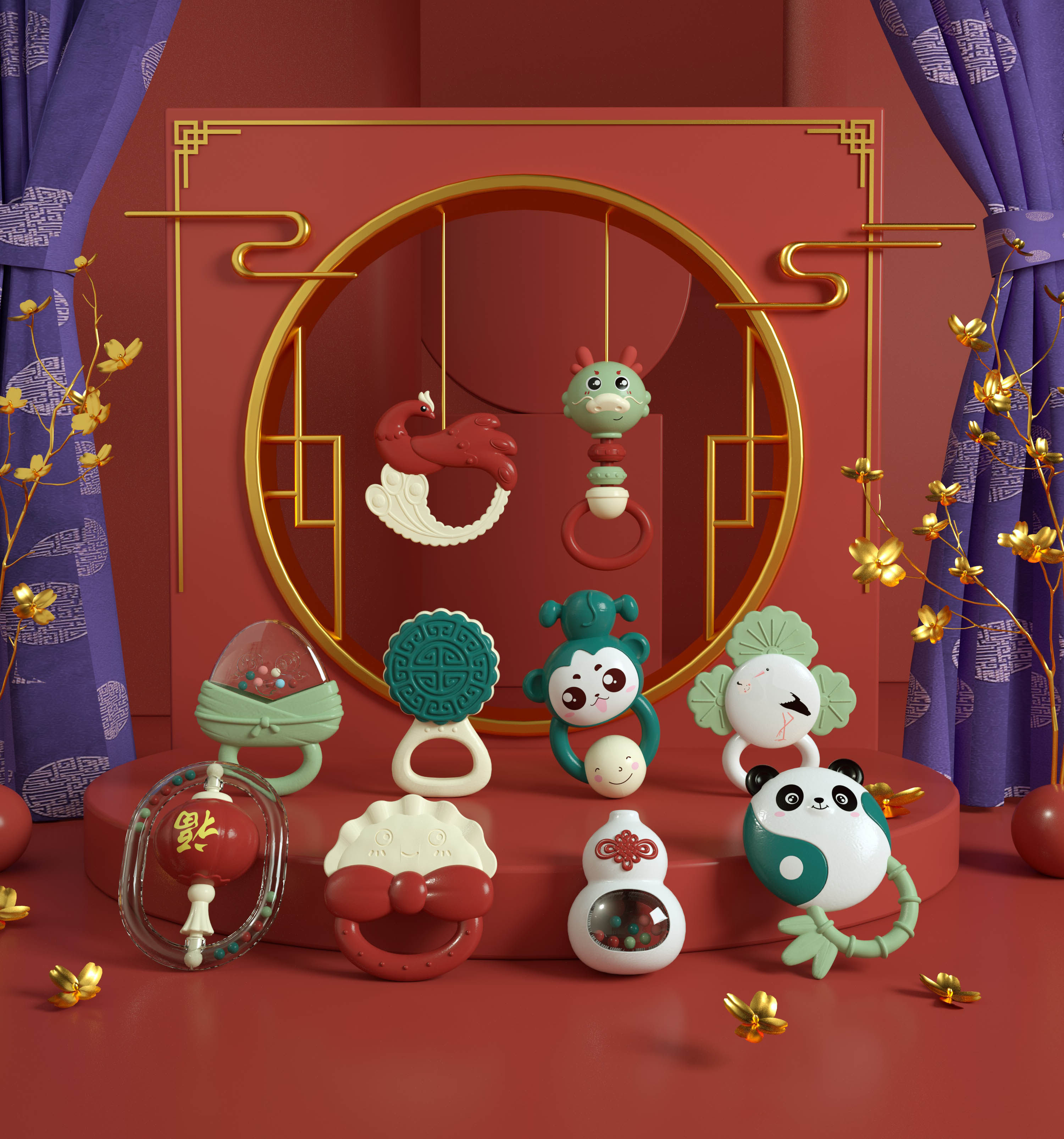 Biai rattle molar soft rubber grip training to soothe baby's emotions early education card 3-6 months newborn gift - Taobao