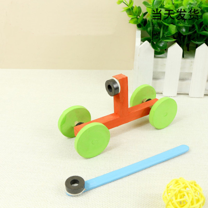 Magnetic Trolley Diy Tech Inventions Handcrafted Small Making Magnetic Science Experiment RMB10  Inner Wooden Model Toys