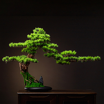 Simulation of welcome pine bonsai office fortune ornaments new Chinese green living room entrance hotel desktop decorations