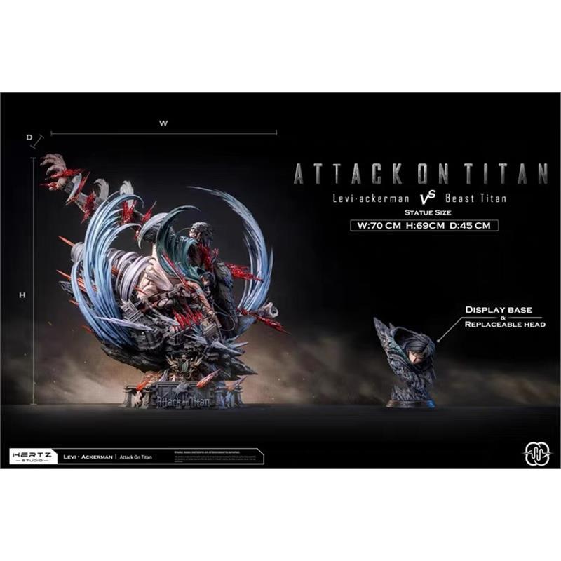 [Overseas] Attack on Titan Hertz Ackerman Levi Soldier Captain Vs. Jik Beast Giant