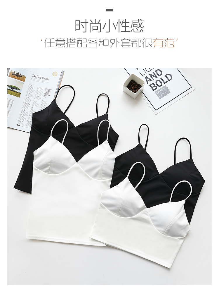 Sexy yếm màu yếm nữ mỏng với ngực pad ống dài phần chống ánh sáng có thể được mặc bên ngoài ngực hình chữ V bọc ngực đồ lót nam nữ giá tốt