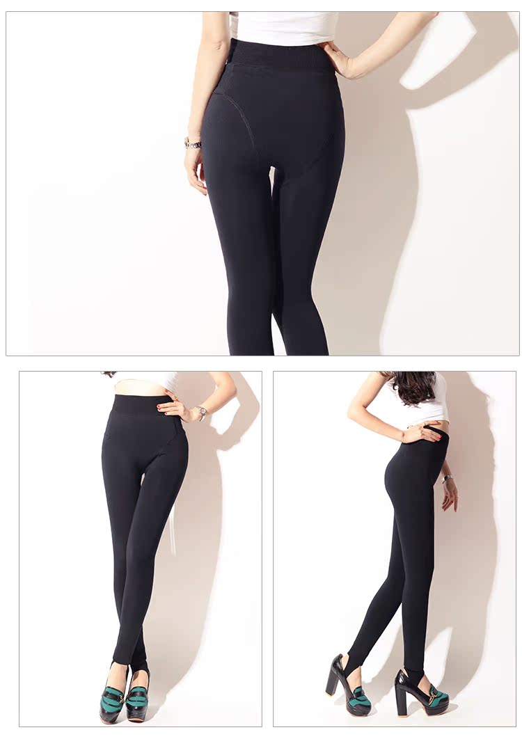 Mùa thu đông cộng với nhung dày chống xà cạp kiểu dưa hấu waist eo cao đã mỏng siêu mềm chân ấm một quần D quần tất trắng