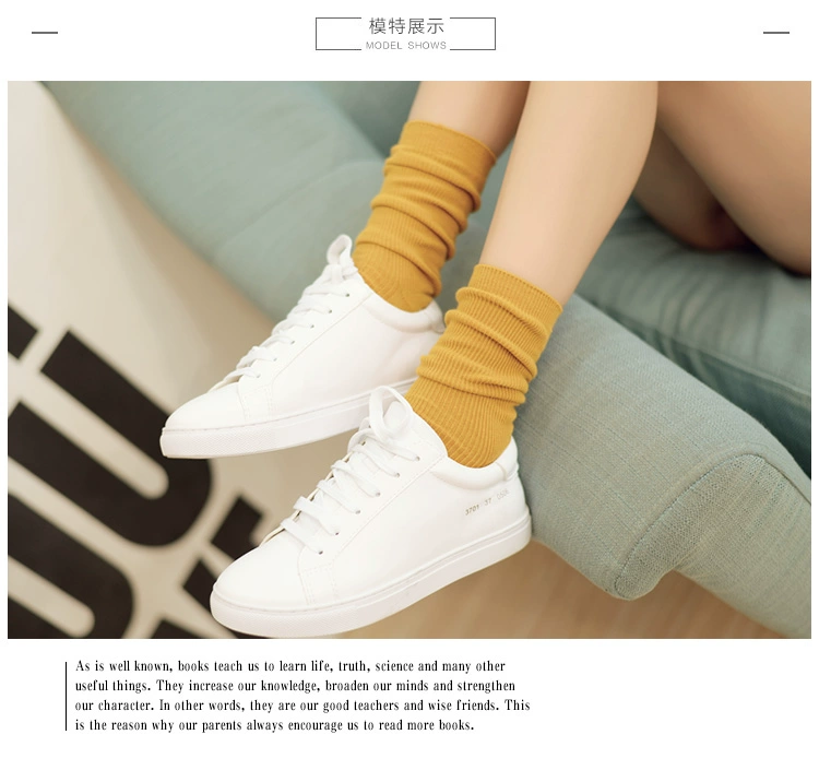 2 đôi vớ Nhật Bản vớ màu kẹo dẻo vớ nữ mùa xuân và mùa thu cotton hoang dã cổ điển cotton nữ