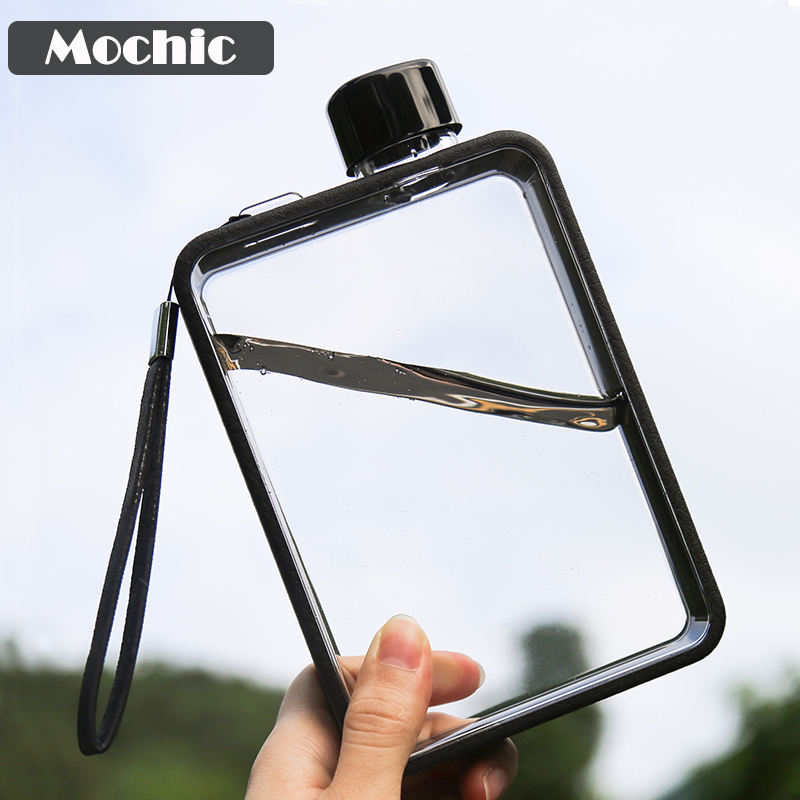 MoChic flat A5 paper square water cup students outdoor portable mini cup fitness personality cup kettle