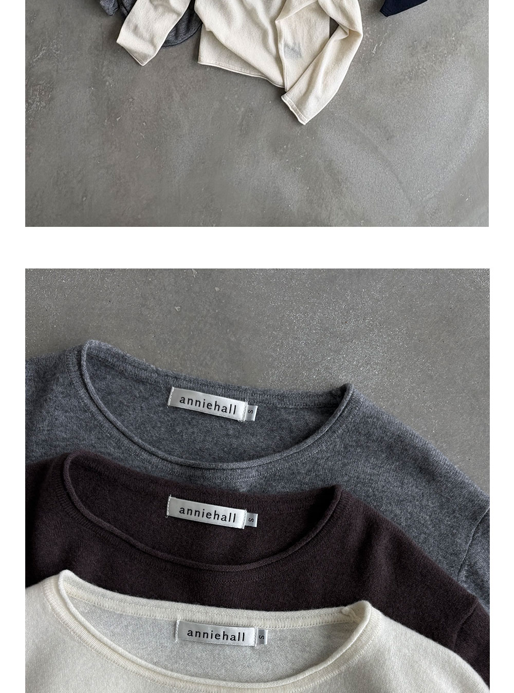 Anniehall 100% Wool Rolled-Edge Sweater