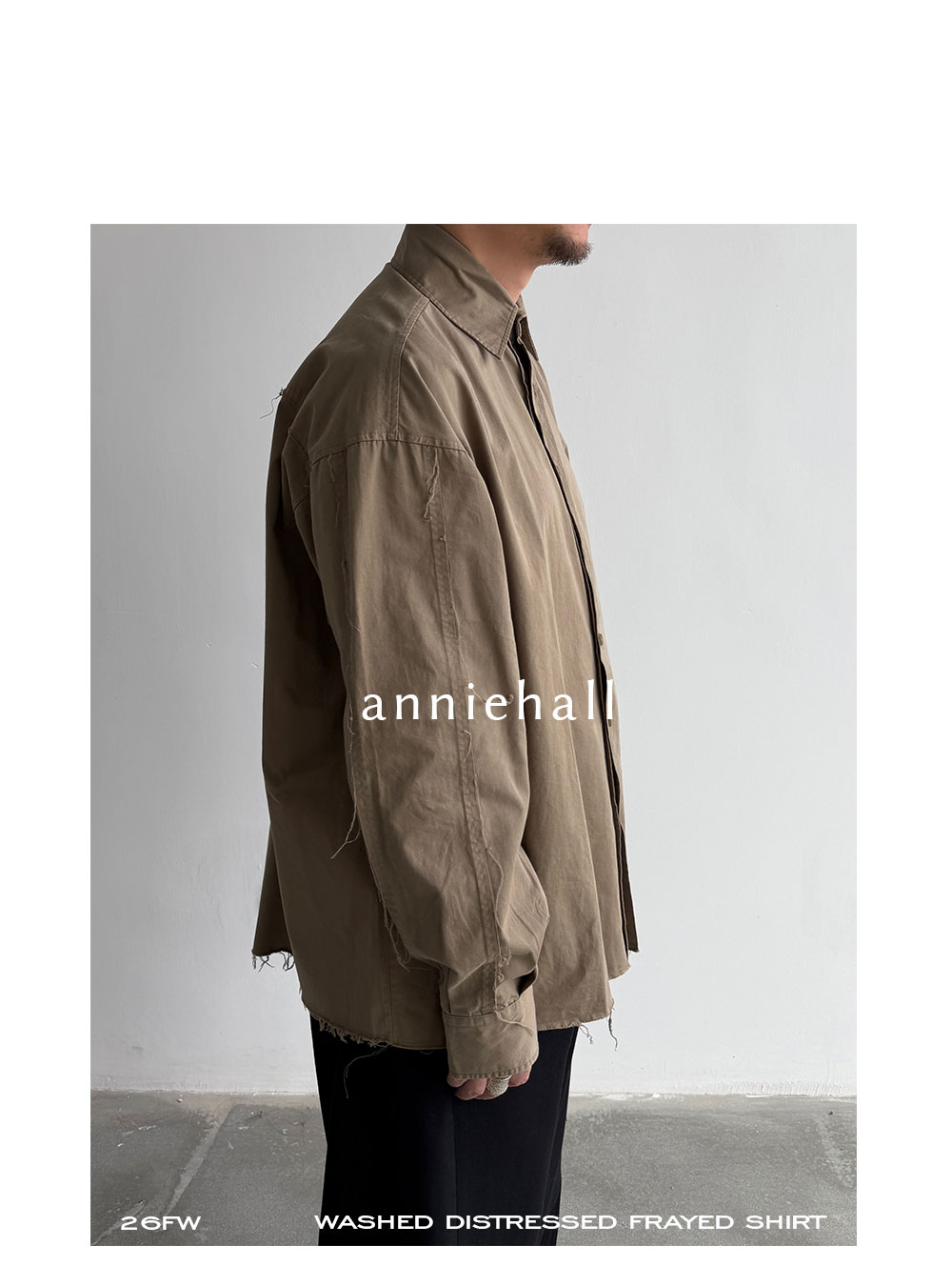 Anniehall Frayed-Edge Oversized Shirt