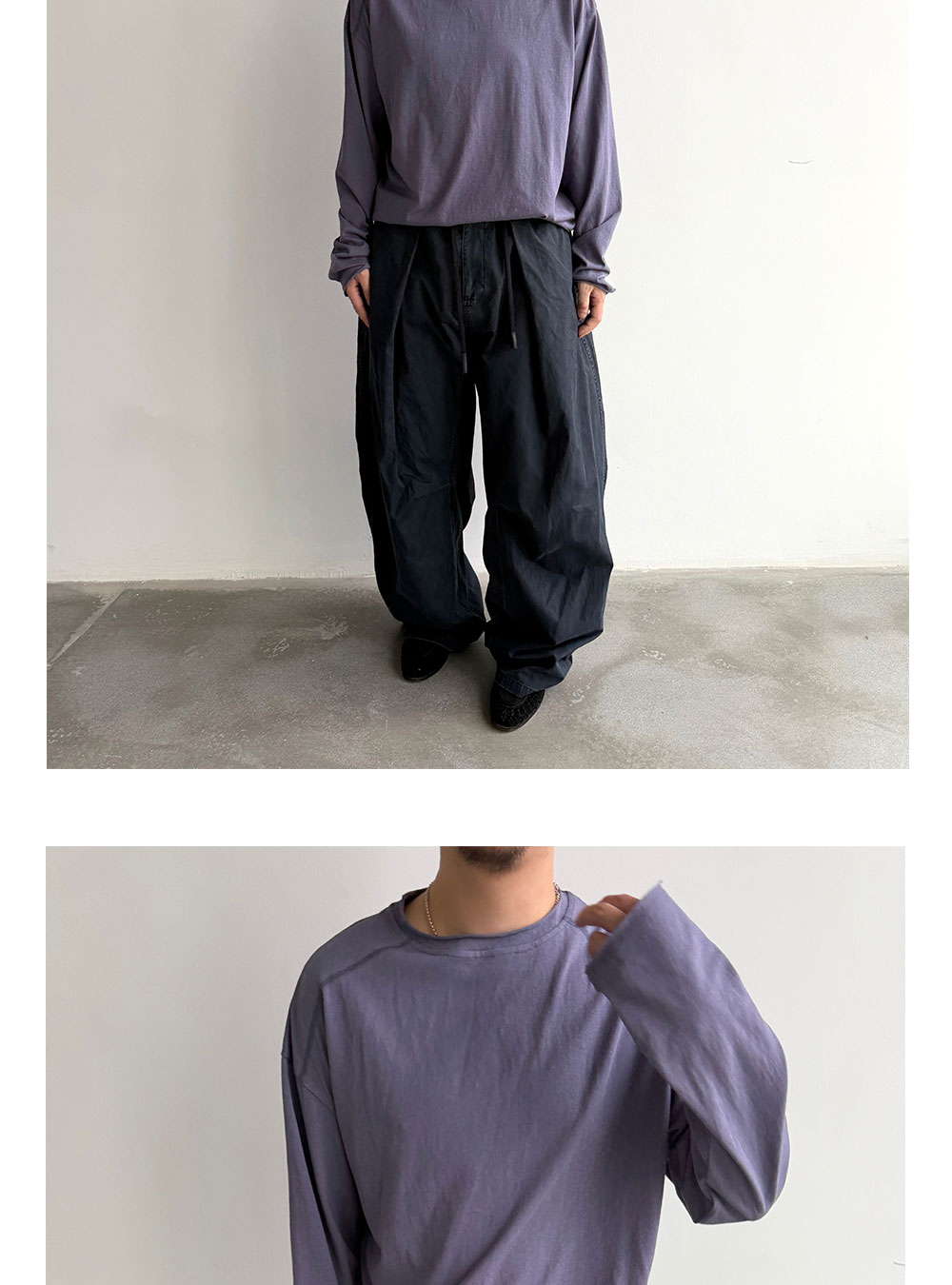Anniehall Vintage Garment-Dyed Wide-Leg Pants