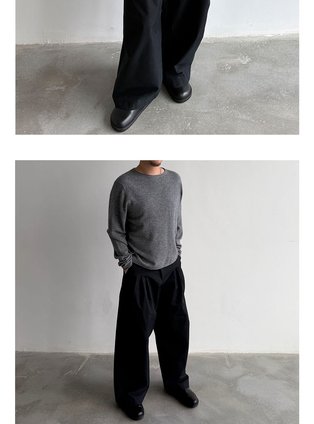 Anniehall 100% Wool Rolled-Edge Sweater