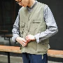 Anniehall timberjack Tiện ích vest ba màu máy đăng nhập vest nam vest - Dệt kim Vest cardigan nam 