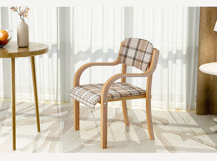 Nordic Book Table And Chairs Computer Backrest Armchair Solid Wood Chairs Modern Minima Casual Simple Curlwood Dining Chair