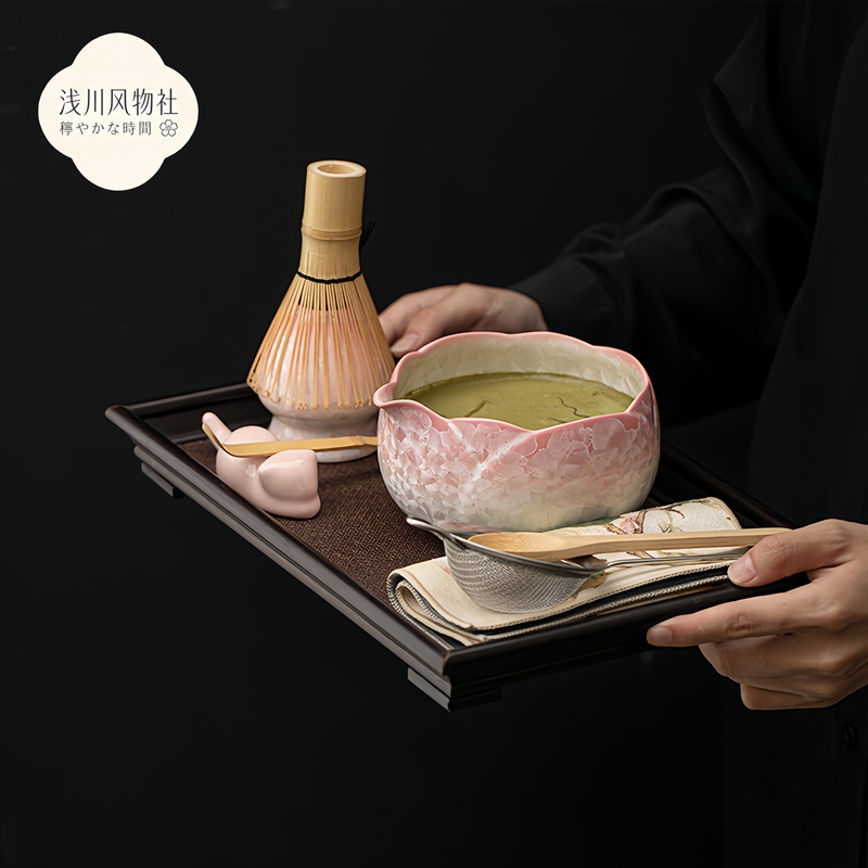 Japanese Imported Crystal Ice Flower Flower-Shaped Matcha Set Ceramic Tea Bowl with Tea Whisk Stand, Imitation Song Dynasty Tea Ceremony Japanese Imported Crystal Ice Flower Flower-Shaped Matcha Set Ceramic Tea Bowl with Tea Whisk Stand, Imitation Song Dynasty Tea Ceremony