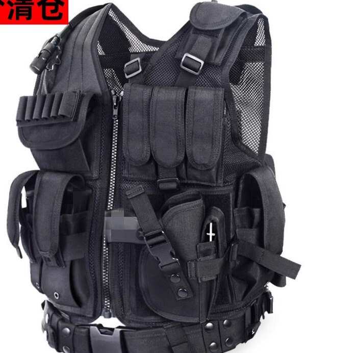 Mesh Summer Protective Vest, Outdoor Field Vest, Outdoor Military Fan Equipment, Breathable Training Duty Tactical Clothing