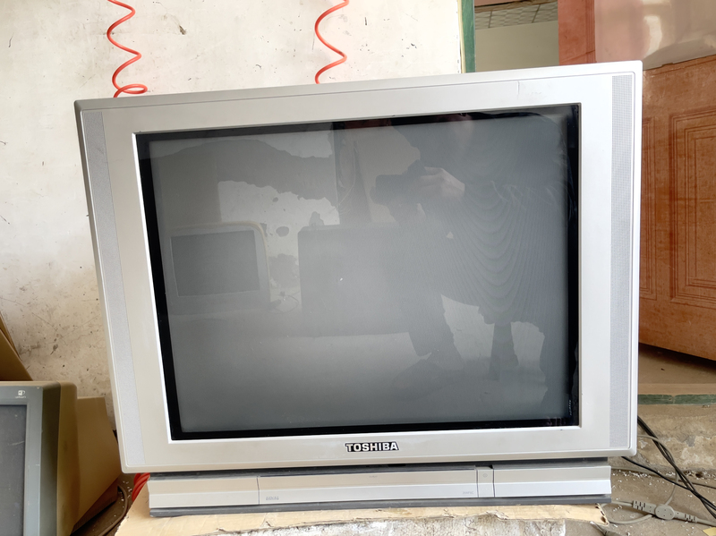 Old-Fashioned Large-Screen Tv, Crt Tv, Normal Playback, Not Brand New Old-Fashioned Large-Screen Tv, Crt Tv, Normal Playback, Not Brand New