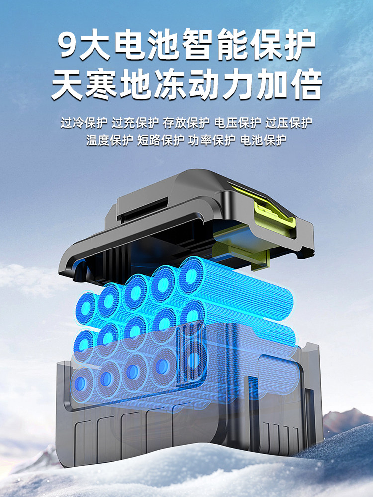 Shibaura Brushless Lithium Battery Hand-Push Snow Blower Small School Road Snow Removal Machine Electric Snow Thrower Snow Removal Tool