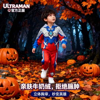 2026 new children's boys ultraman zero clothes winter boys suits autumn and winter clothes velvet thickened children's clothes