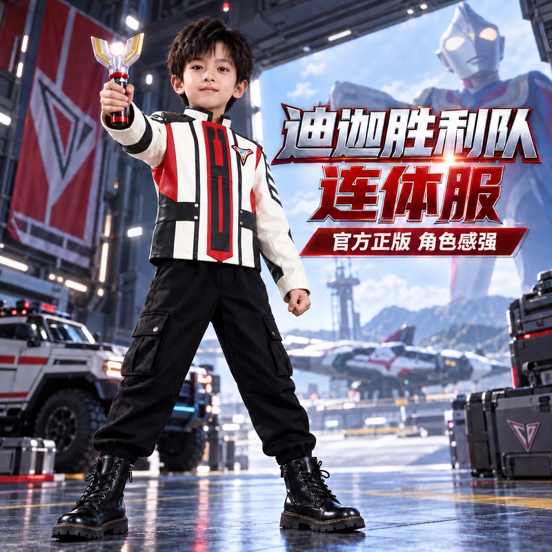 Ultraman Tiga Halloween Costume Authentic Clothing Victory Team Uniform Dagu Jumpsuit Jacket Children's Outfit Ultraman Tiga Halloween Costume Authentic Clothing Victory Team Uniform Dagu Jumpsuit Jacket Children's Outfit
