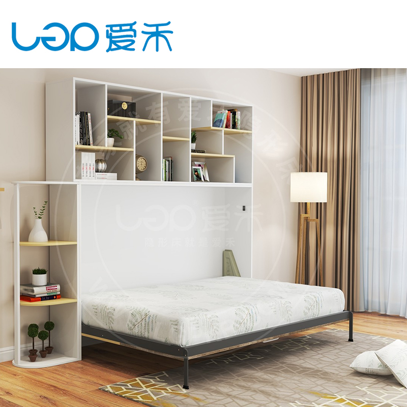 Love Wo side Turned Bed Foundation Wall Bed Invisible Bed Folding Bed Flap Bed Murphy Bed Five Gold Accessories-Taobao