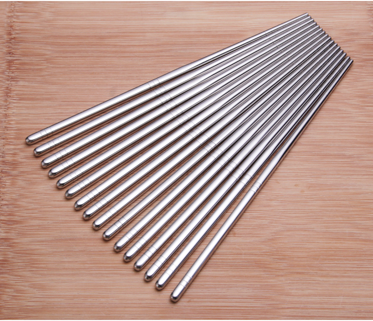 Đũa inox cách điện hộ gia đình chống trượt đũa chống nóng đũa kim loại vuông 10 bộ đôi bàn ăn gia đình - Đồ ăn tối bộ bát đĩa đẹp