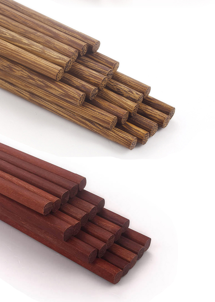 Cánh gà bằng gỗ đặt bộ đồ ăn gia dụng bằng gỗ rắn 10 đôi đũa gỗ không sơn mà không có sáp gia đình - Đồ ăn tối đĩa dùng 1 lần
