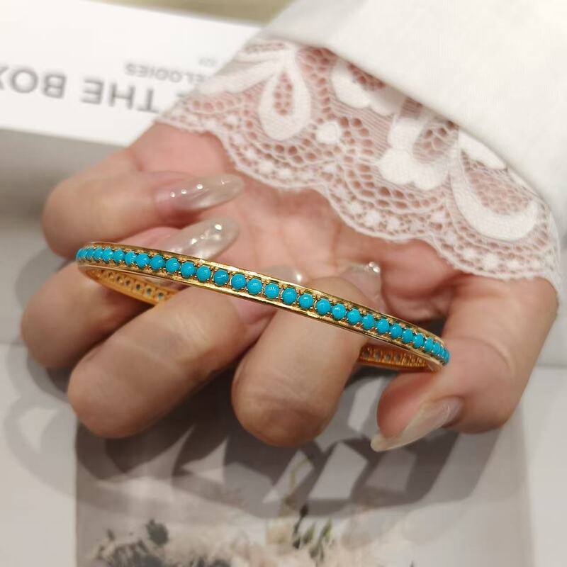 Natural Turquoise Bracelet, Niche Design with a High-End Feel Natural Turquoise Bracelet, Niche Design with a High-End Feel