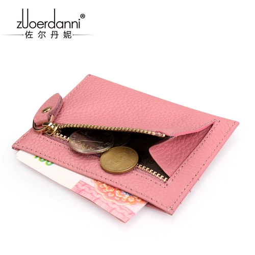 Ультратонкий картхолдер, кошелек с молнией, сумка через плечо, карточки для визитных карточек, из натуральной кожи