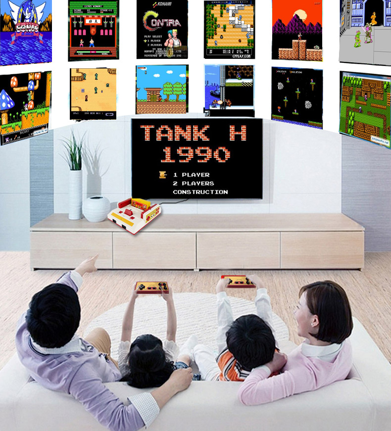 Bảng điều khiển trò chơi HD Nintendo FC TV Thẻ hoài cổ retro Máy màu đỏ và trắng Máy chơi game thẻ 8 bit - Kiểm soát trò chơi tay cầm fo4