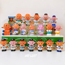 Japanese Authentic Showa-Era Retro Toy Sato Koji Baseball, Soccer, Table Tennis Strap Piggy Bank Figurine