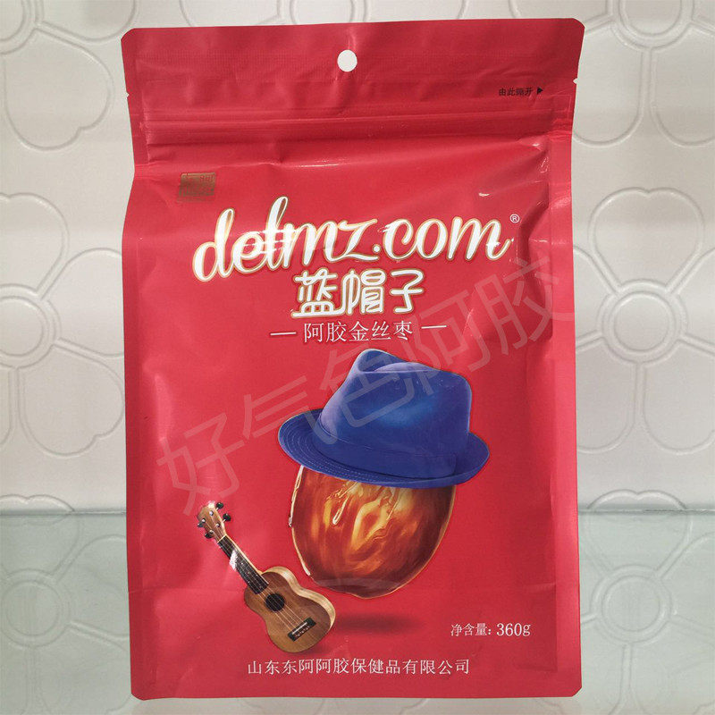 Shandong Dong'e Ejiao blue hat bag donkey-hide gelatin golden jujube 360g independent packaging seedless candied jujube
