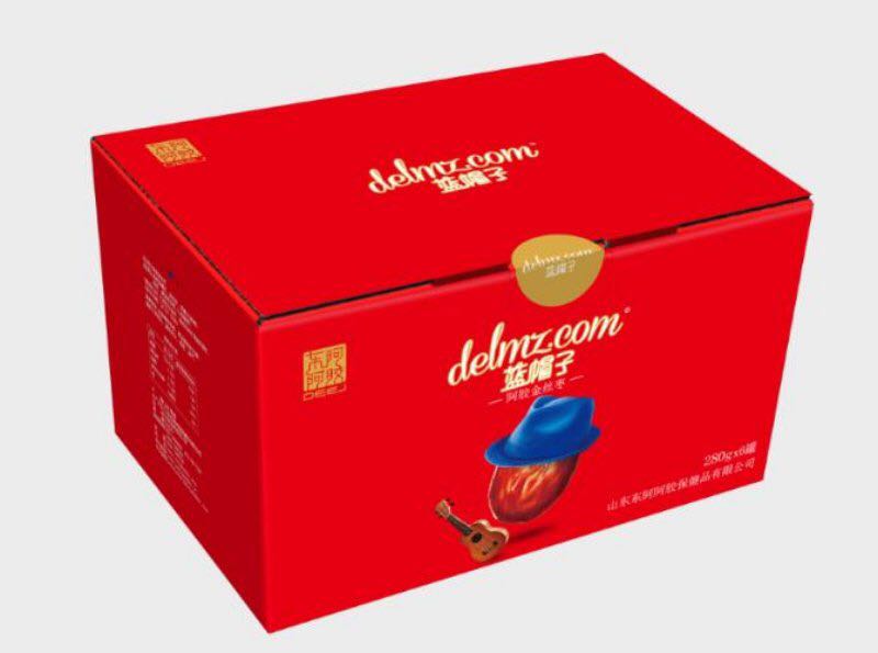 Shandong dong'ao date blue hat Hide Gelatin Golden Silk Dates 280g * 6 Jar Gift Boxes delivered with hand bag Candied Fruits-Taobao
