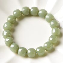 Natural and Tian jade Xinjiang and at the end of the material and at the end Blue Handstring Old-type beads bracelet bead bracelet male and female customizable
