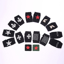 Winter new rivet knitted wool exposed half-finger gloves sailor dance performance unisex black rhinestone gloves