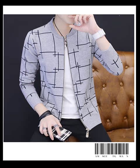 Áo len nam cổ lọ đứng cổ áo len dây kéo áo len len 2018 thu đông mới thời trang công sở nam
