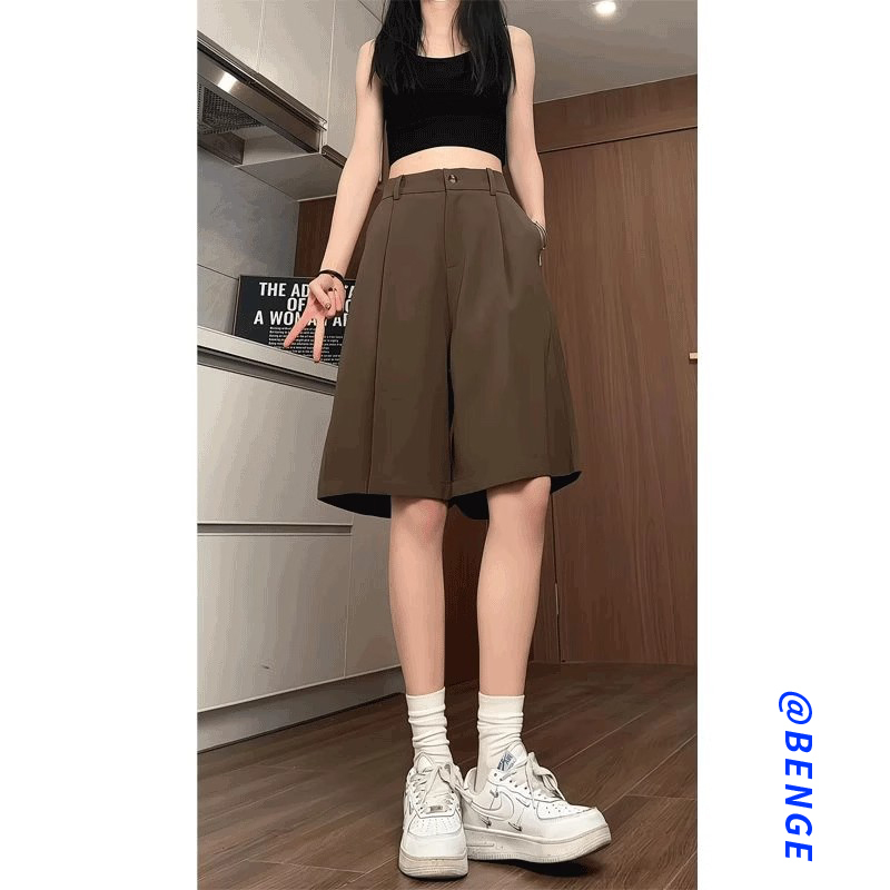Women's Suit Shorts 2026 New Summer Style Five-Point Pants Plus Size Casual Loose Over-The-Knee Six-Point Pants